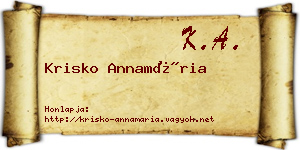 Krisko Annamária névjegykártya